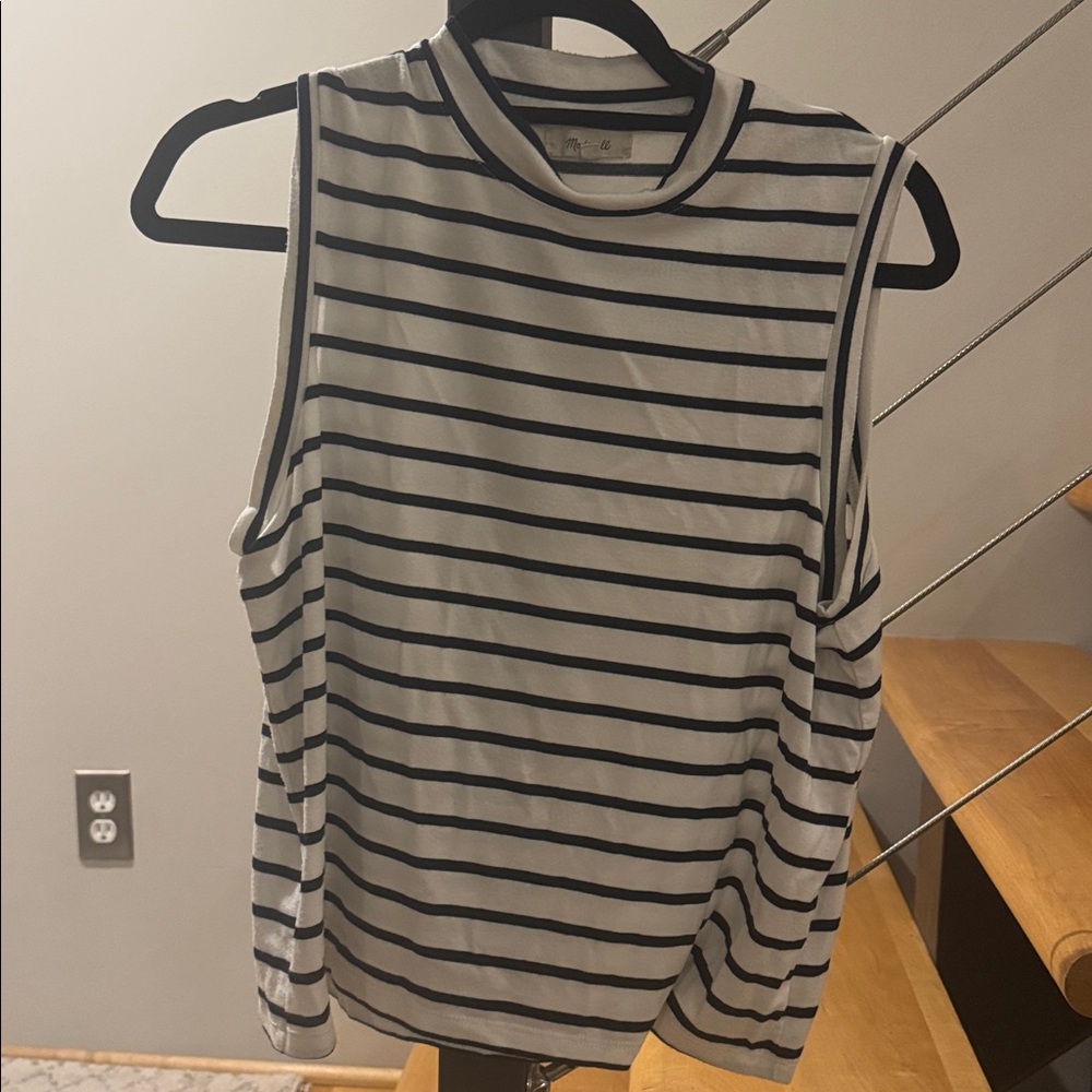 Madewell Black and White Striped Top